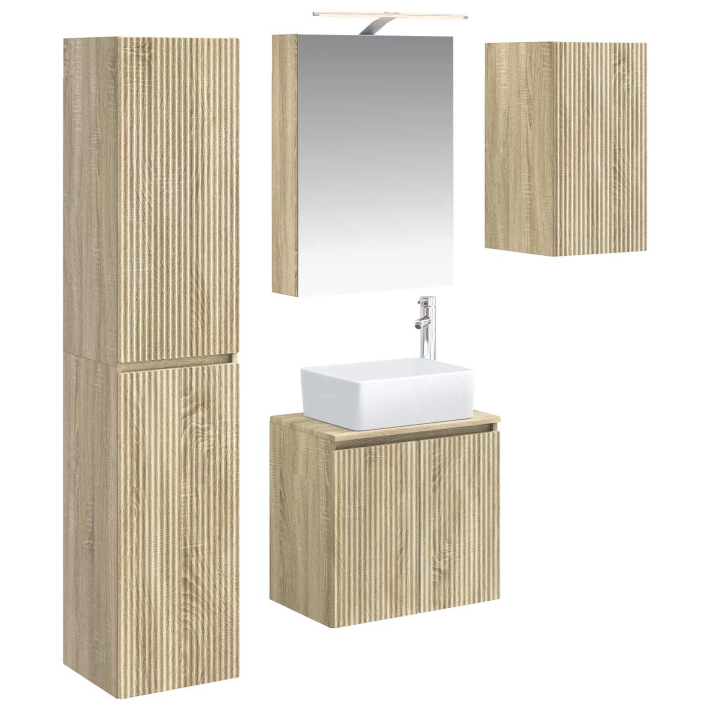 Bathroom Cabinet Set 5 pcs Sonoma Oak 50 x 14.5 x 70 cm