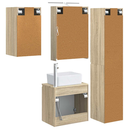Bathroom Cabinet Set 5 pcs Sonoma Oak 50 x 14.5 x 70 cm