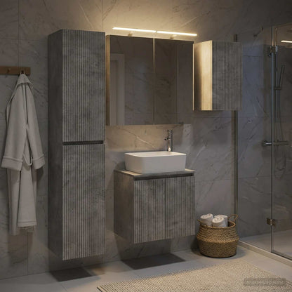 Bathroom Cabinet Set 5 pcs Concrete Grey Engineered Wood