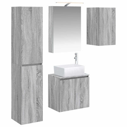 Bathroom Cabinet Set 5 pcs Grey Sonoma 50 x 14.5 x 70 cm