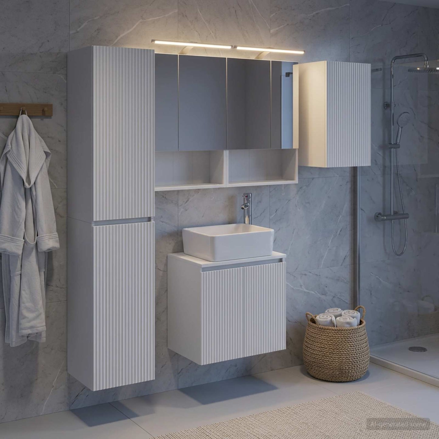 Bathroom Cabinet Set 5 pcs White 50 x 14.5 x 70 cm