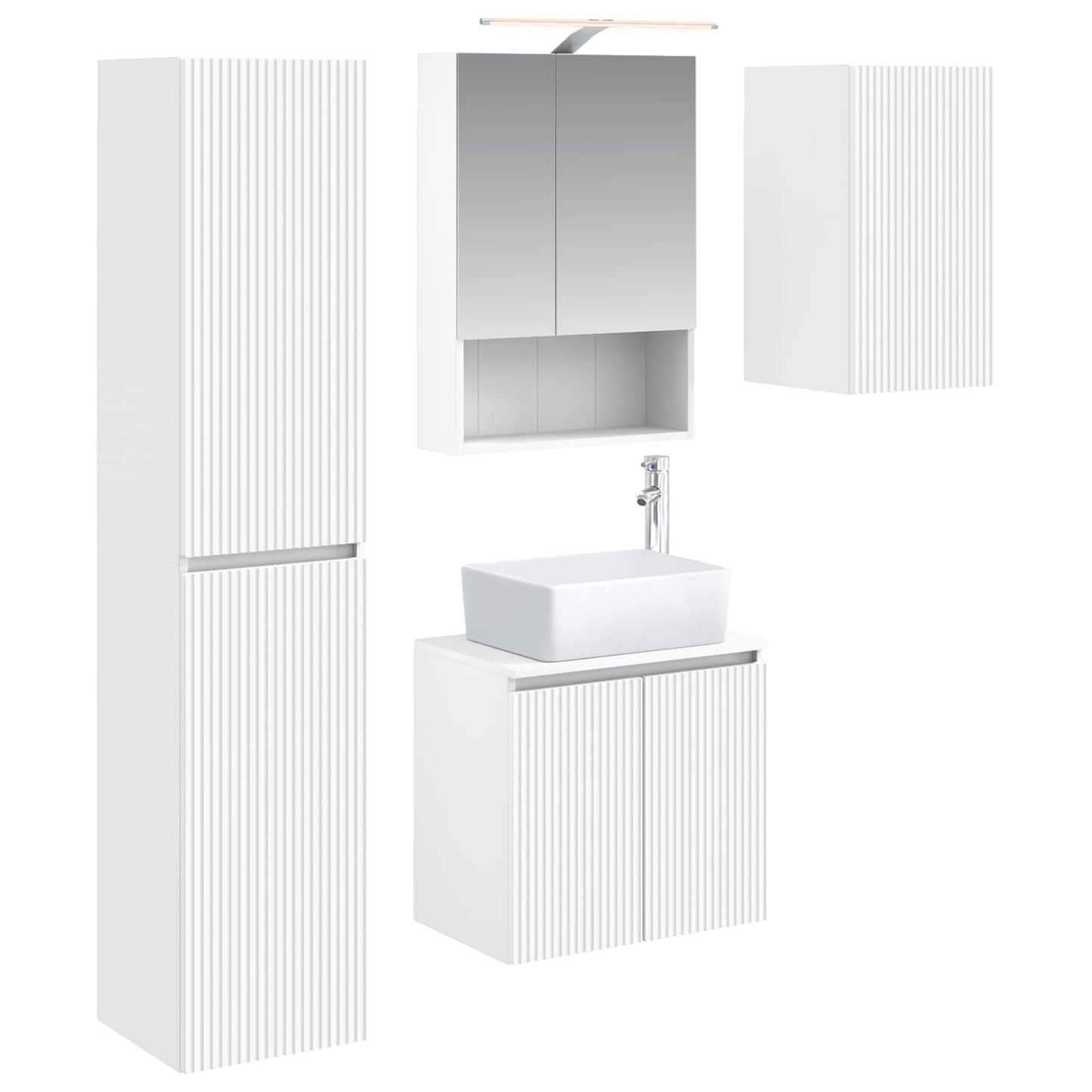 Bathroom Cabinet Set 5 pcs White 50 x 14.5 x 70 cm