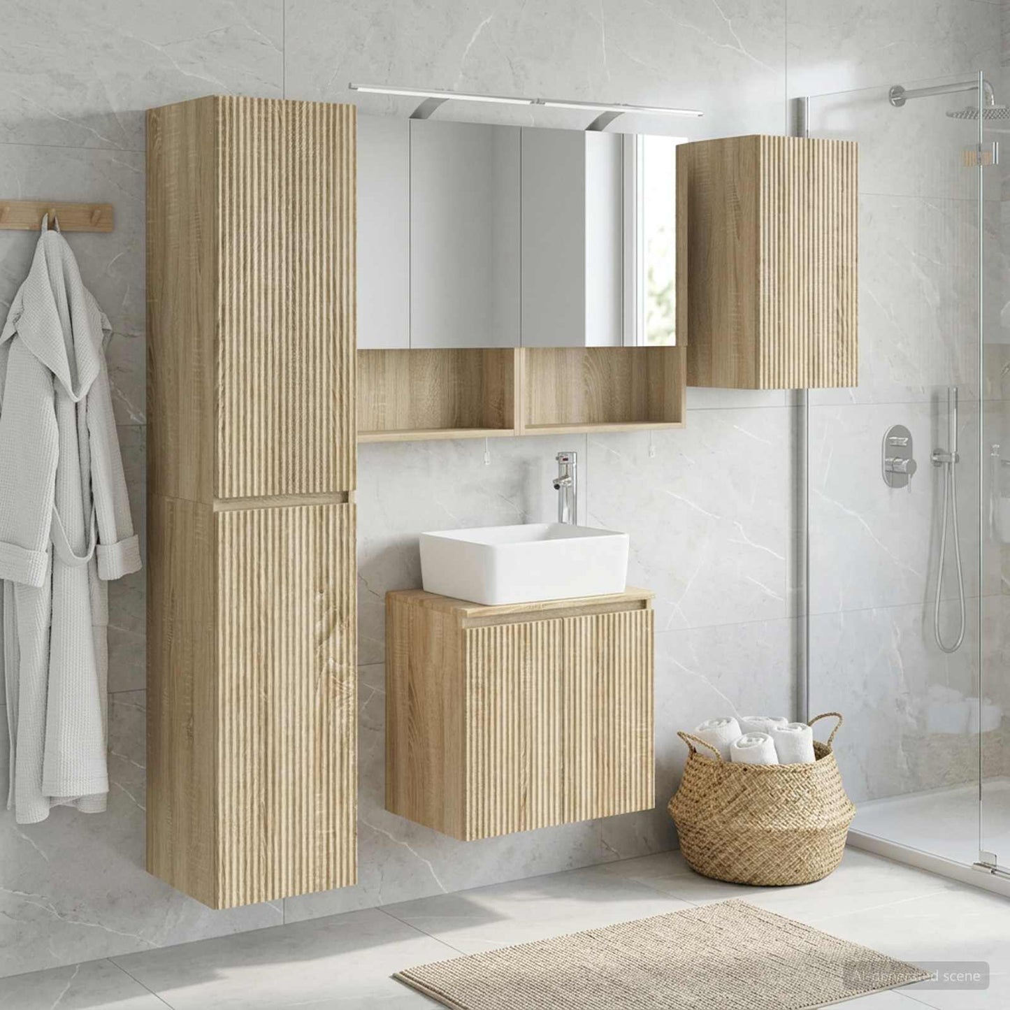 Bathroom Cabinet Set 5 pcs Sonoma Oak 50 x 14.5 x 70 cm
