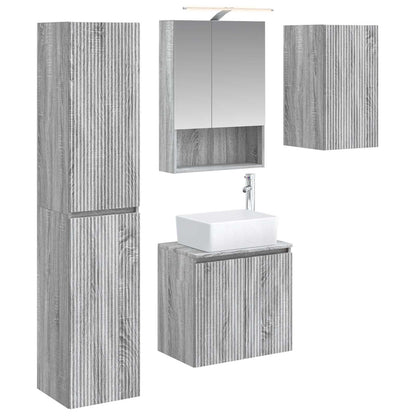 Bathroom Cabinet Set 5 pcs Grey Sonoma 50 x 14.5 x 70 cm
