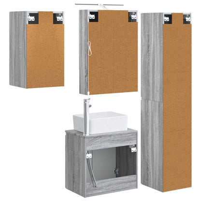 Bathroom Cabinet Set 5 pcs Grey Sonoma 50 x 14.5 x 70 cm