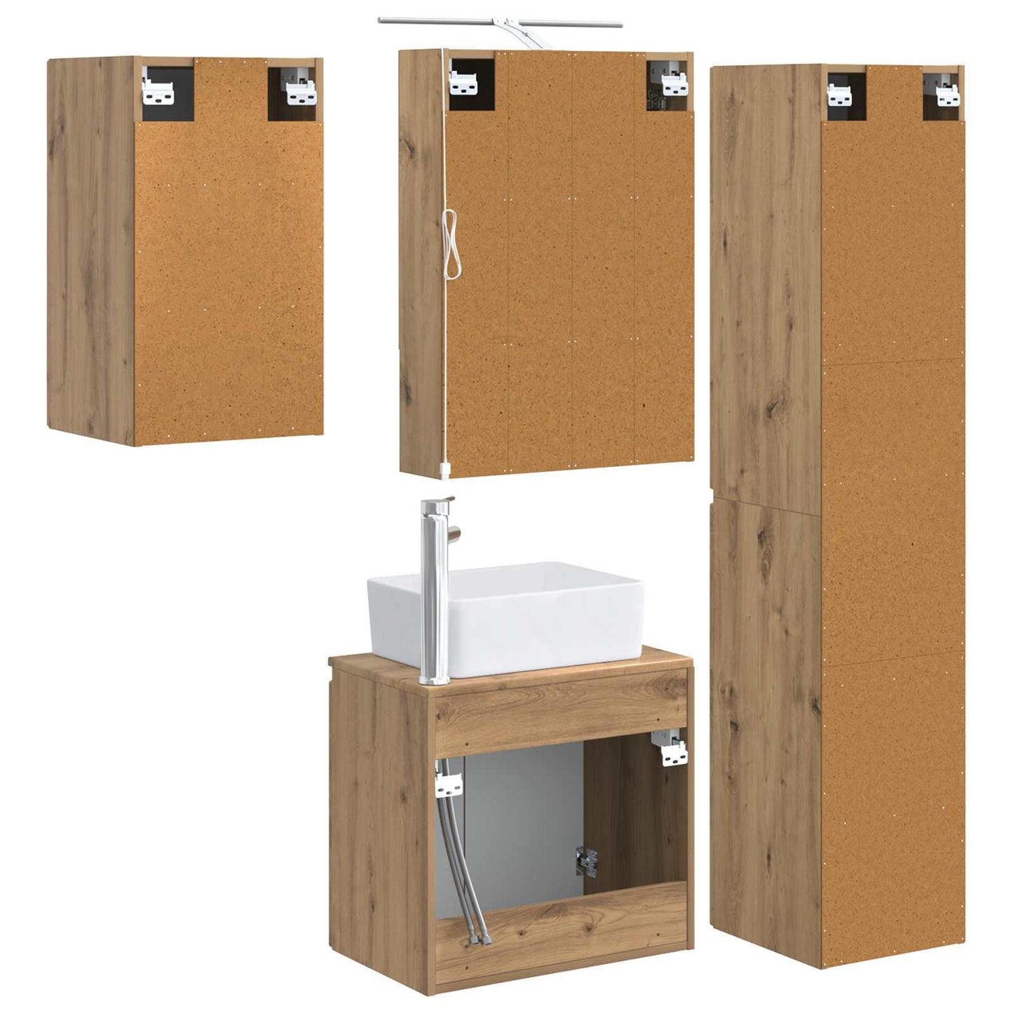 Bathroom Cabinet Set 5 pcs Artisan Oak 50 x 14.5 x 70 cm