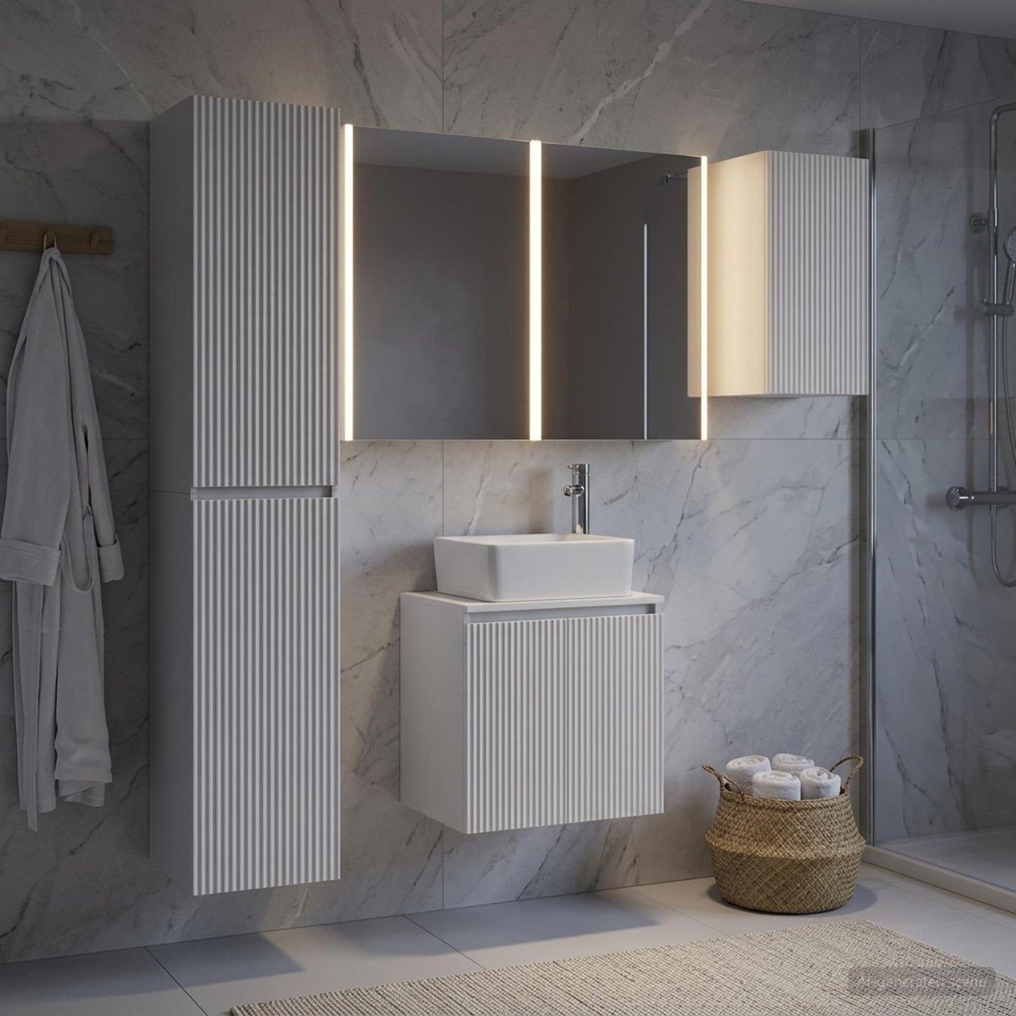 Bathroom Cabinet Set 5 pcs White 53 x 15.5 x 70 cm