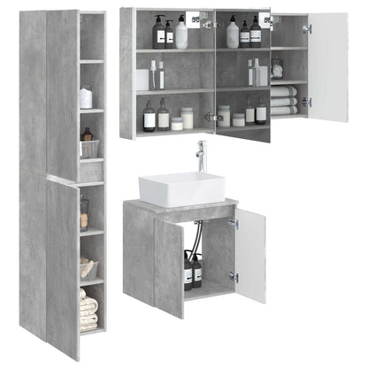 Bathroom Cabinet Set 5 pcs Concrete Grey 53 x 15.5 x 70 cm