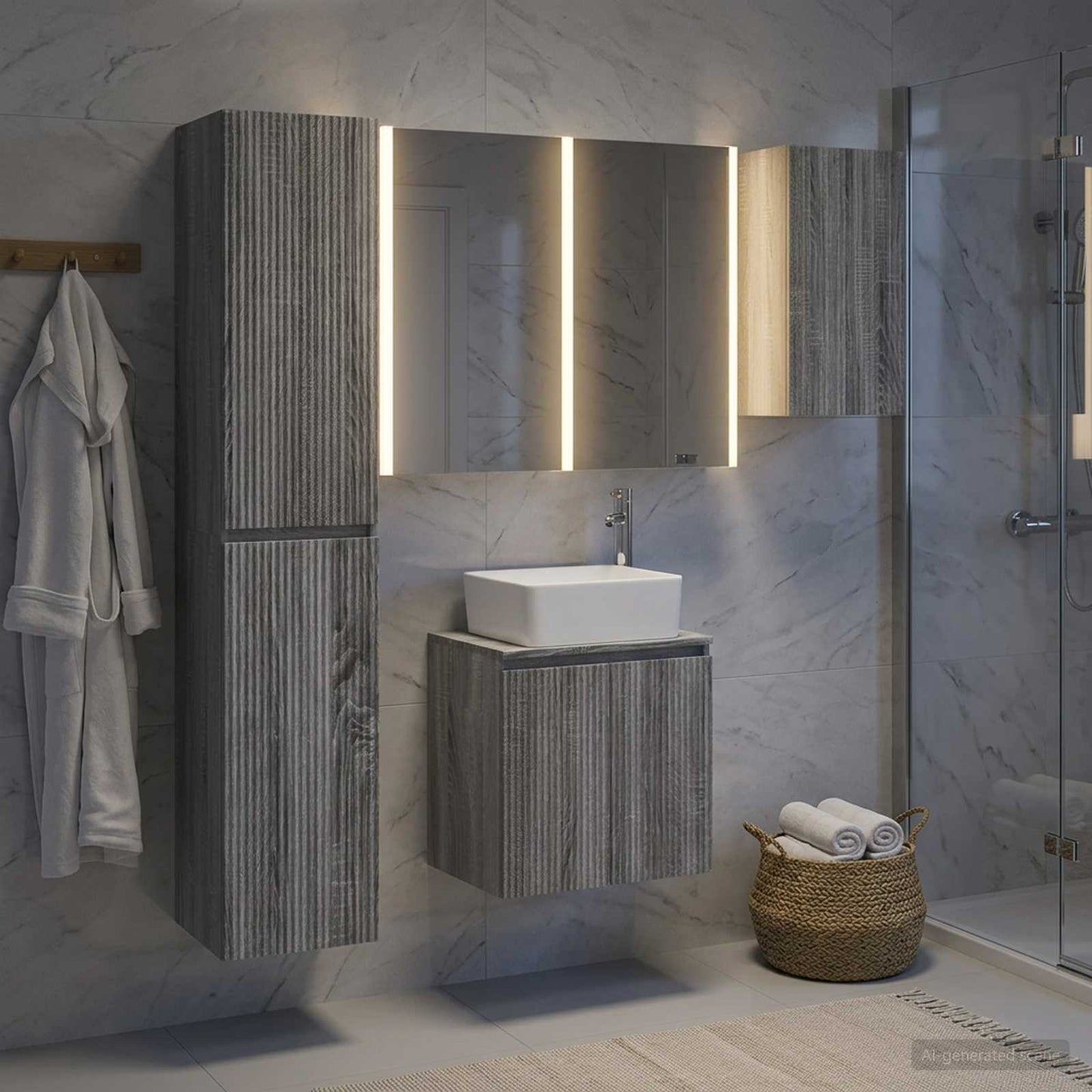 Bathroom Cabinet Set 5 pcs Grey Sonoma Engineered Wood