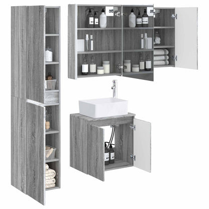 Bathroom Cabinet Set 5 pcs Grey Sonoma 53 x 15.5 x 70 cm