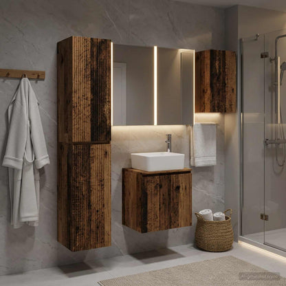 Bathroom Cabinet Set 5 pcs Old Wood Engineered Wood