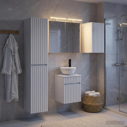 Bathroom Cabinet Set 5 pcs White 40 x 10.5 x 60.5 cm