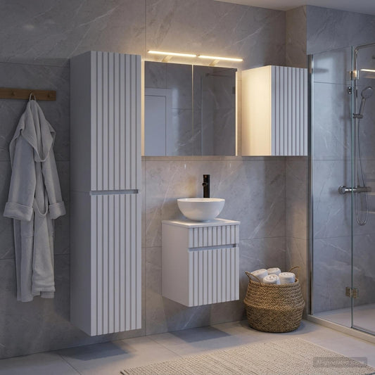 Bathroom Cabinet Set 5 pcs White Engineered Wood