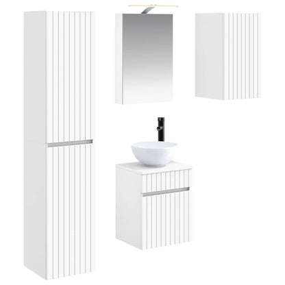 Bathroom Cabinet Set 5 pcs White 40 x 10.5 x 60.5 cm