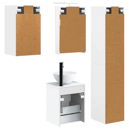 Bathroom Cabinet Set 5 pcs White 40 x 10.5 x 60.5 cm