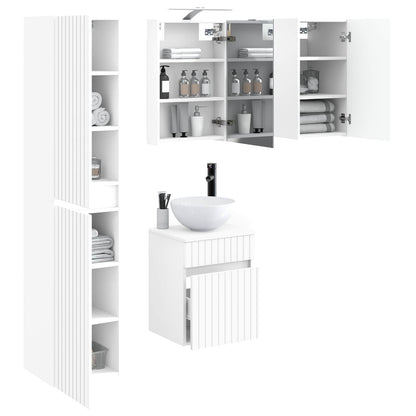 Bathroom Cabinet Set 5 pcs White 40 x 10.5 x 60.5 cm