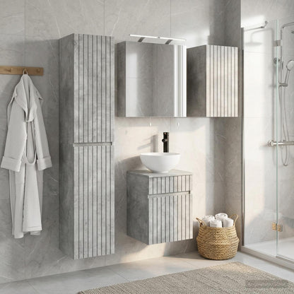 Bathroom Cabinet Set 5 pcs Concrete Grey 40 x 10.5 x 60.5 cm