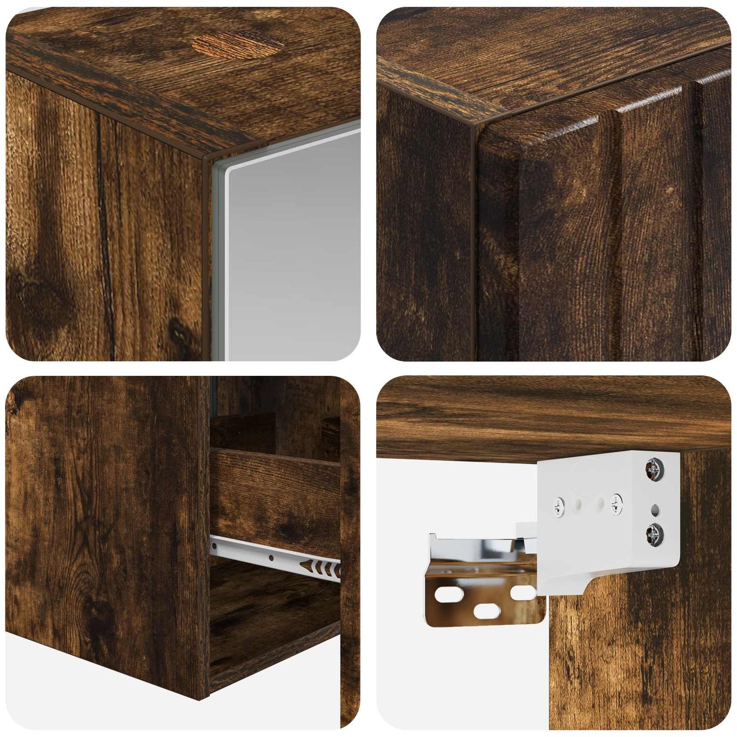 Bathroom Cabinet Set 5 pcs Smoked Oak 40 x 10.5 x 60.5 cm