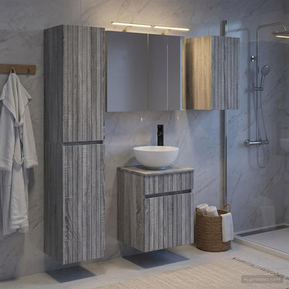 Bathroom Cabinet Set 5 pcs Grey Sonoma 40 x 10.5 x 60.5 cm