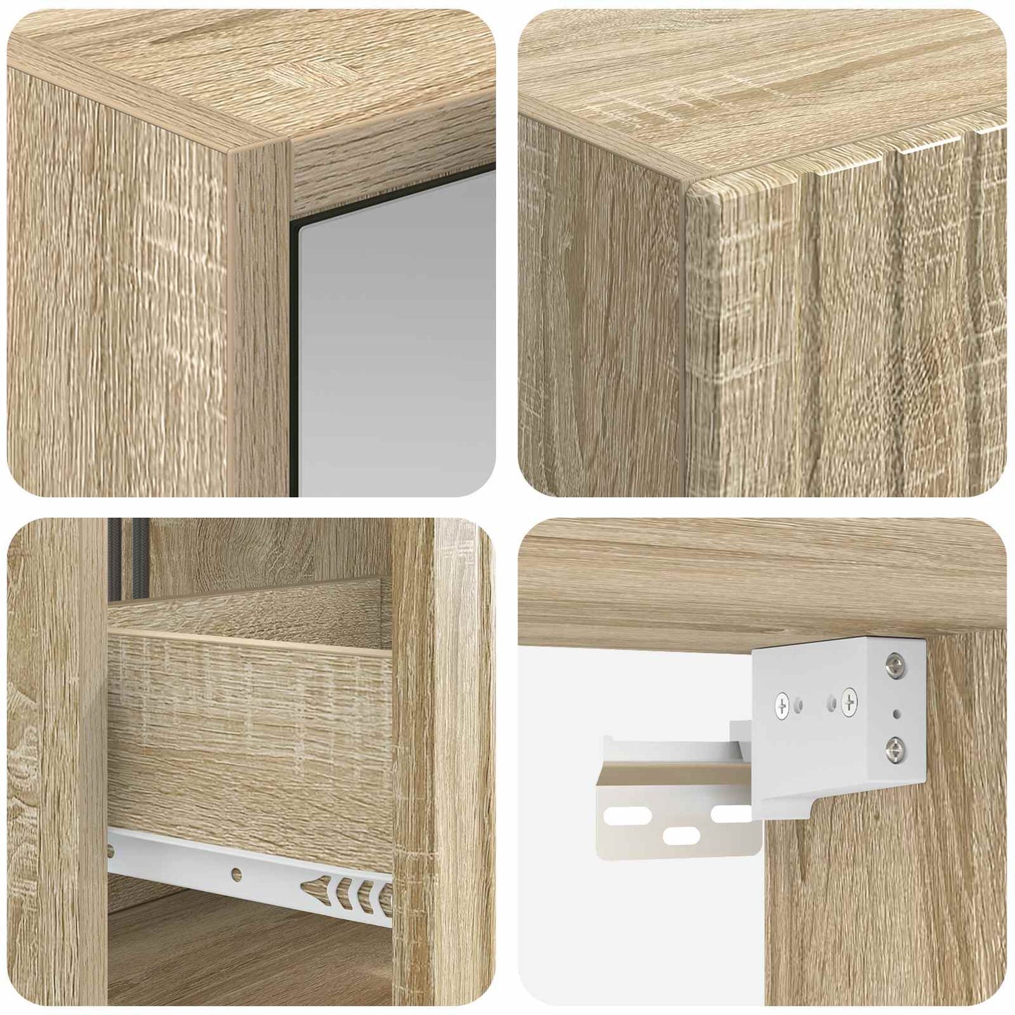 Bathroom Cabinet Set 5 pcs Sonoma Oak 43 x 16 x 62.5 cm