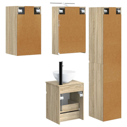 Bathroom Cabinet Set 5 pcs Sonoma Oak 43 x 16 x 62.5 cm