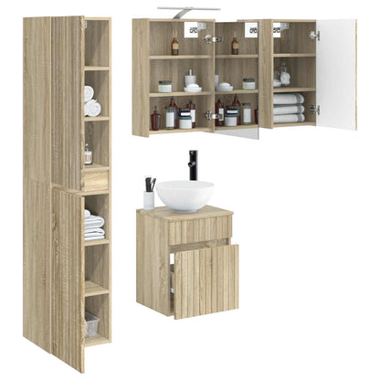 Bathroom Cabinet Set 5 pcs Sonoma Oak 43 x 16 x 62.5 cm