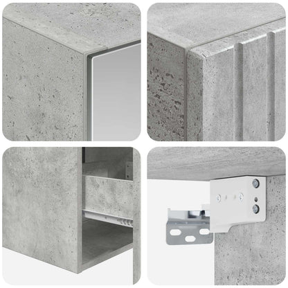 Bathroom Cabinet Set 5 pcs Concrete Grey 43 x 16 x 62.5 cm