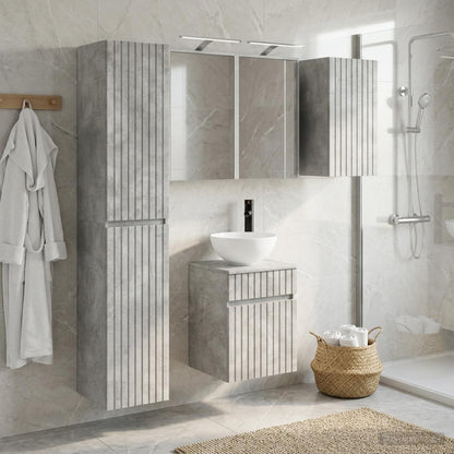 Bathroom Cabinet Set 5 pcs Concrete Grey 43 x 16 x 62.5 cm