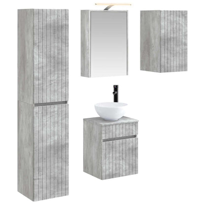 Bathroom Cabinet Set 5 pcs Concrete Grey 43 x 16 x 62.5 cm
