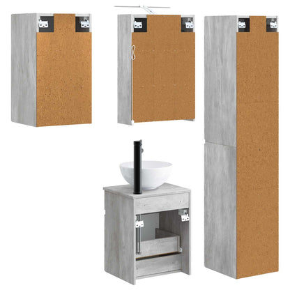 Bathroom Cabinet Set 5 pcs Concrete Grey 43 x 16 x 62.5 cm