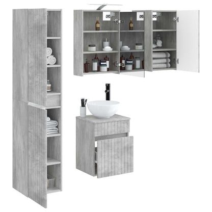 Bathroom Cabinet Set 5 pcs Concrete Grey 43 x 16 x 62.5 cm