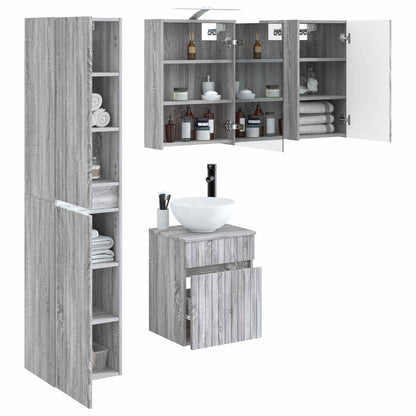 Bathroom Cabinet Set 5 pcs Grey Sonoma 43 x 16 x 62.5 cm