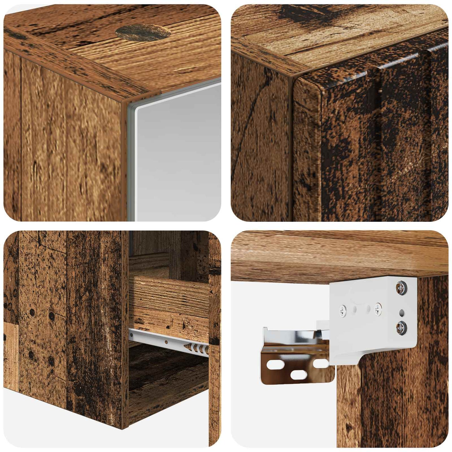Bathroom Cabinet Set 5 pcs Old Wood 43 x 16 x 62.5 cm