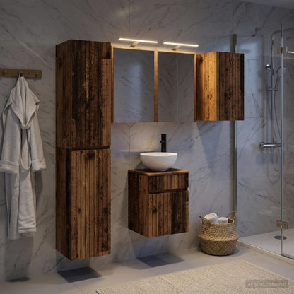Bathroom Cabinet Set 5 pcs Old Wood 43 x 16 x 62.5 cm