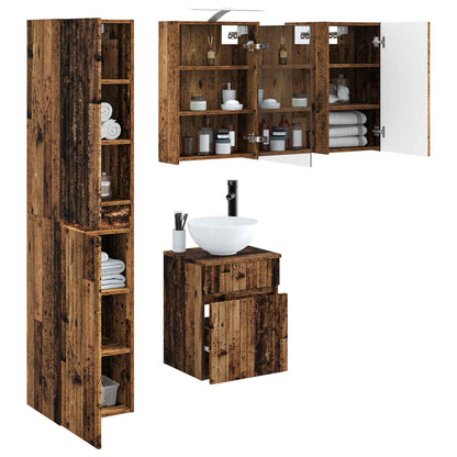 Bathroom Cabinet Set 5 pcs Old Wood 43 x 16 x 62.5 cm
