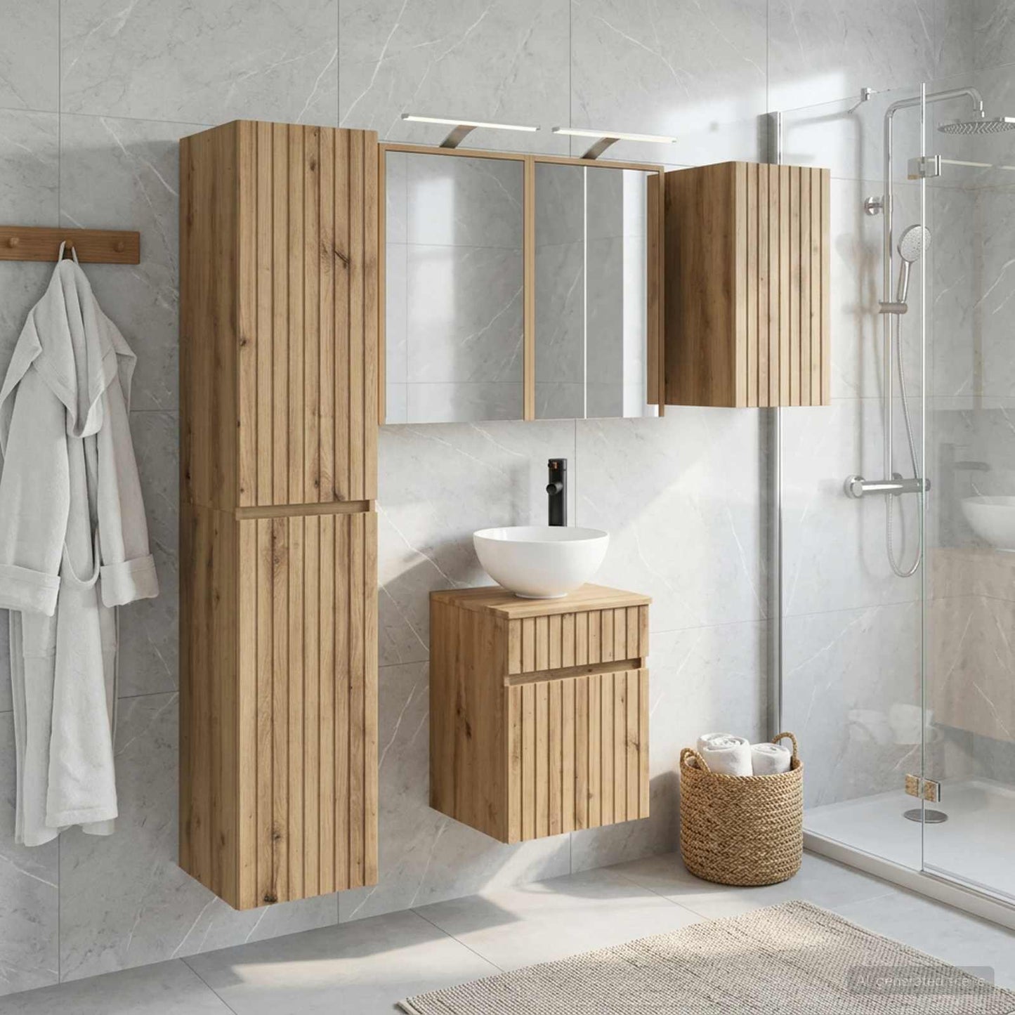 Bathroom Cabinet Set 5 pcs Artisan Oak 43 x 16 x 62.5 cm