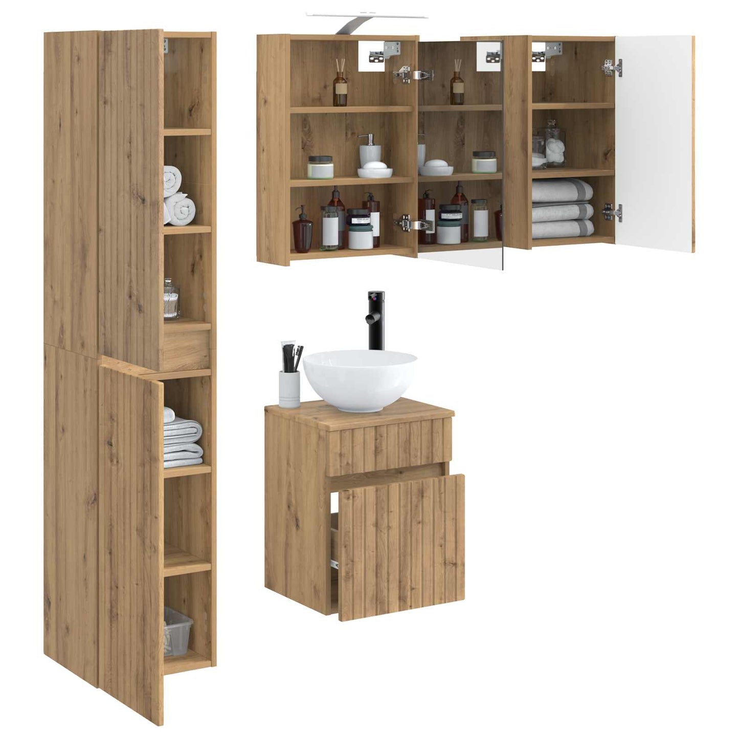 Bathroom Cabinet Set 5 pcs Artisan Oak 43 x 16 x 62.5 cm