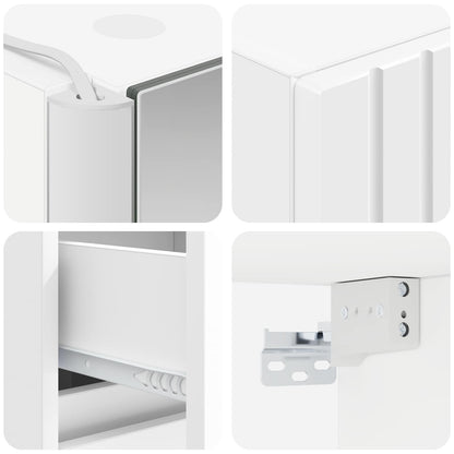 Bathroom Cabinet Set 5 pcs White 43 x 11.5 x 60.5 cm
