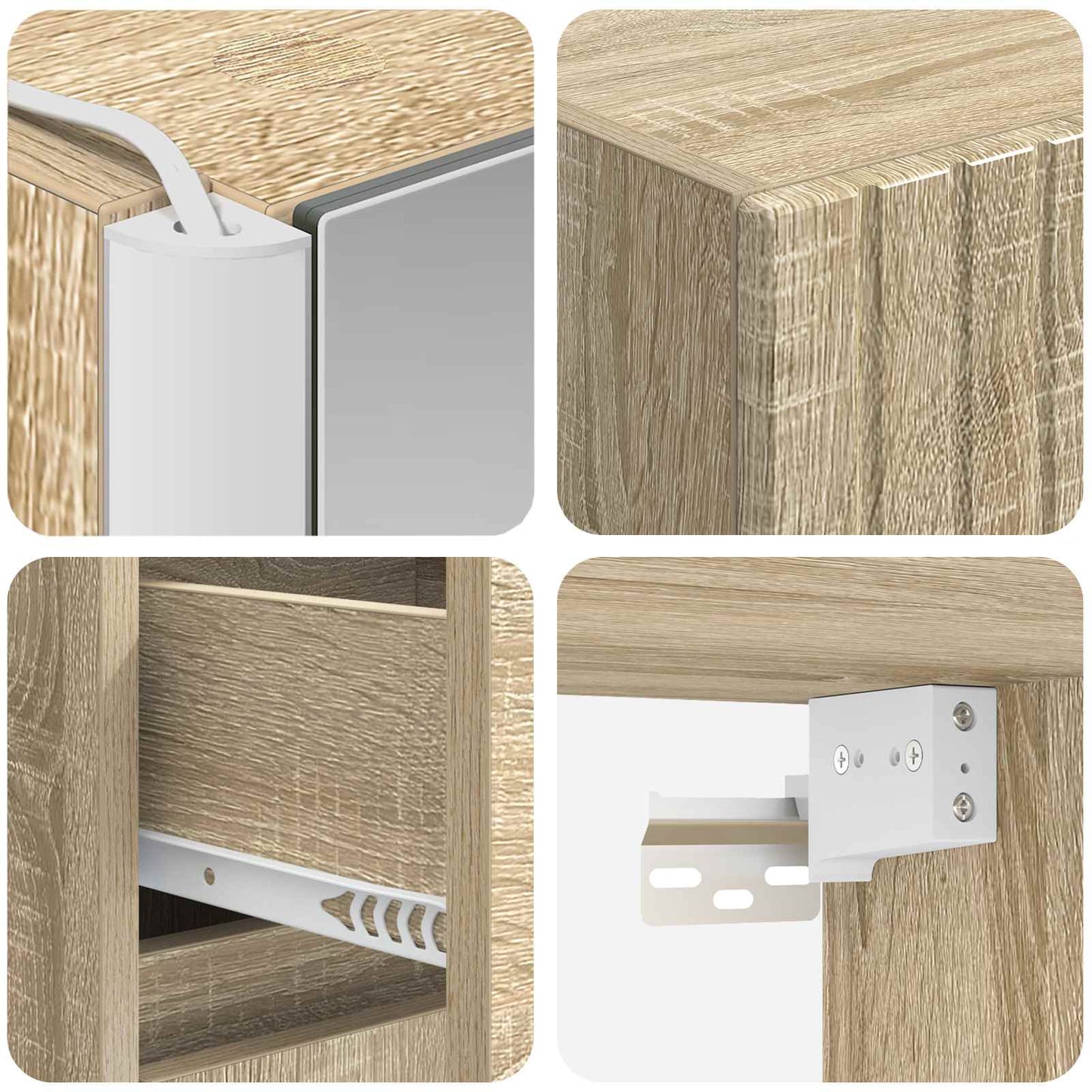 Bathroom Cabinet Set 5 pcs Sonoma Oak 43 x 11.5 x 60.5 cm