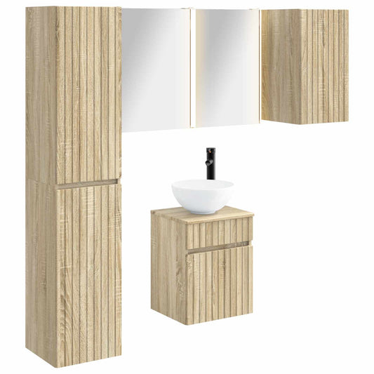 Bathroom Cabinet Set 5 pcs Sonoma Oak Engineered Wood