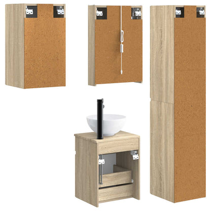 Bathroom Cabinet Set 5 pcs Sonoma Oak 43 x 11.5 x 60.5 cm