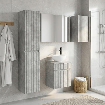Bathroom Cabinet Set 5 pcs Concrete Grey 43 x 11.5 x 60.5 cm