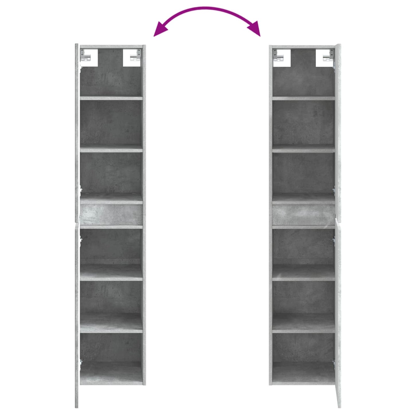 Bathroom Cabinet Set 5 pcs Concrete Grey 43 x 11.5 x 60.5 cm