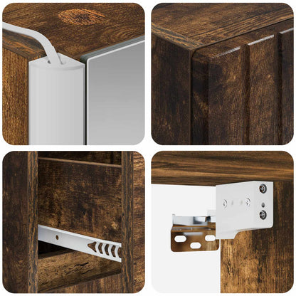 Bathroom Cabinet Set 5 pcs Smoked Oak 43 x 11.5 x 60.5 cm