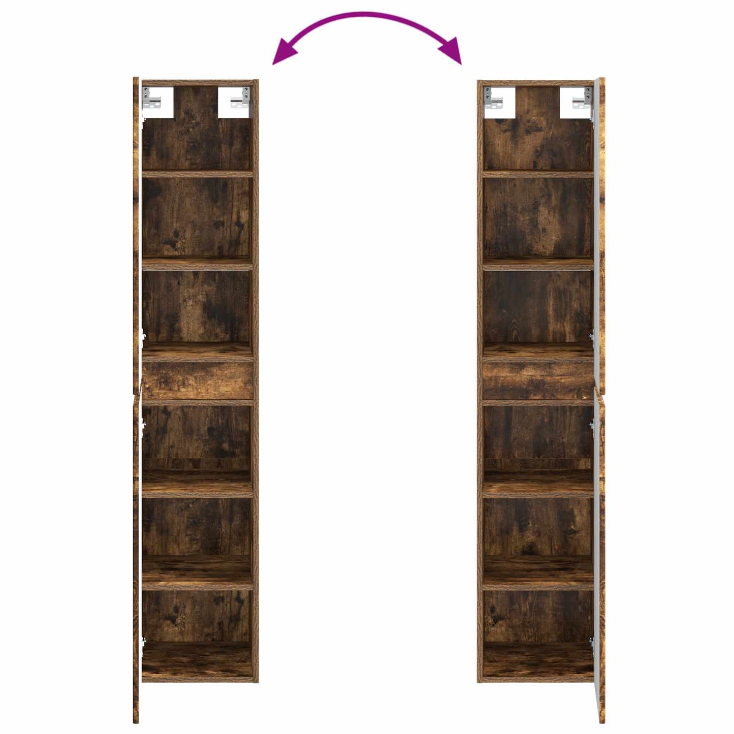 Bathroom Cabinet Set 5 pcs Smoked Oak 43 x 11.5 x 60.5 cm