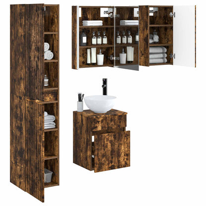 Bathroom Cabinet Set 5 pcs Smoked Oak 43 x 11.5 x 60.5 cm