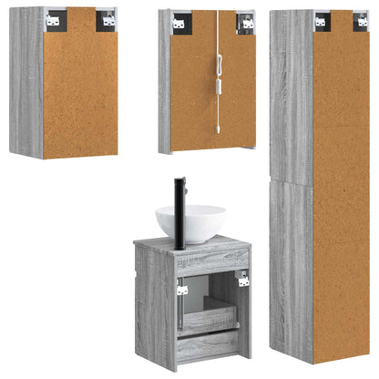 Bathroom Cabinet Set 5 pcs Grey Sonoma 43 x 11.5 x 60.5 cm