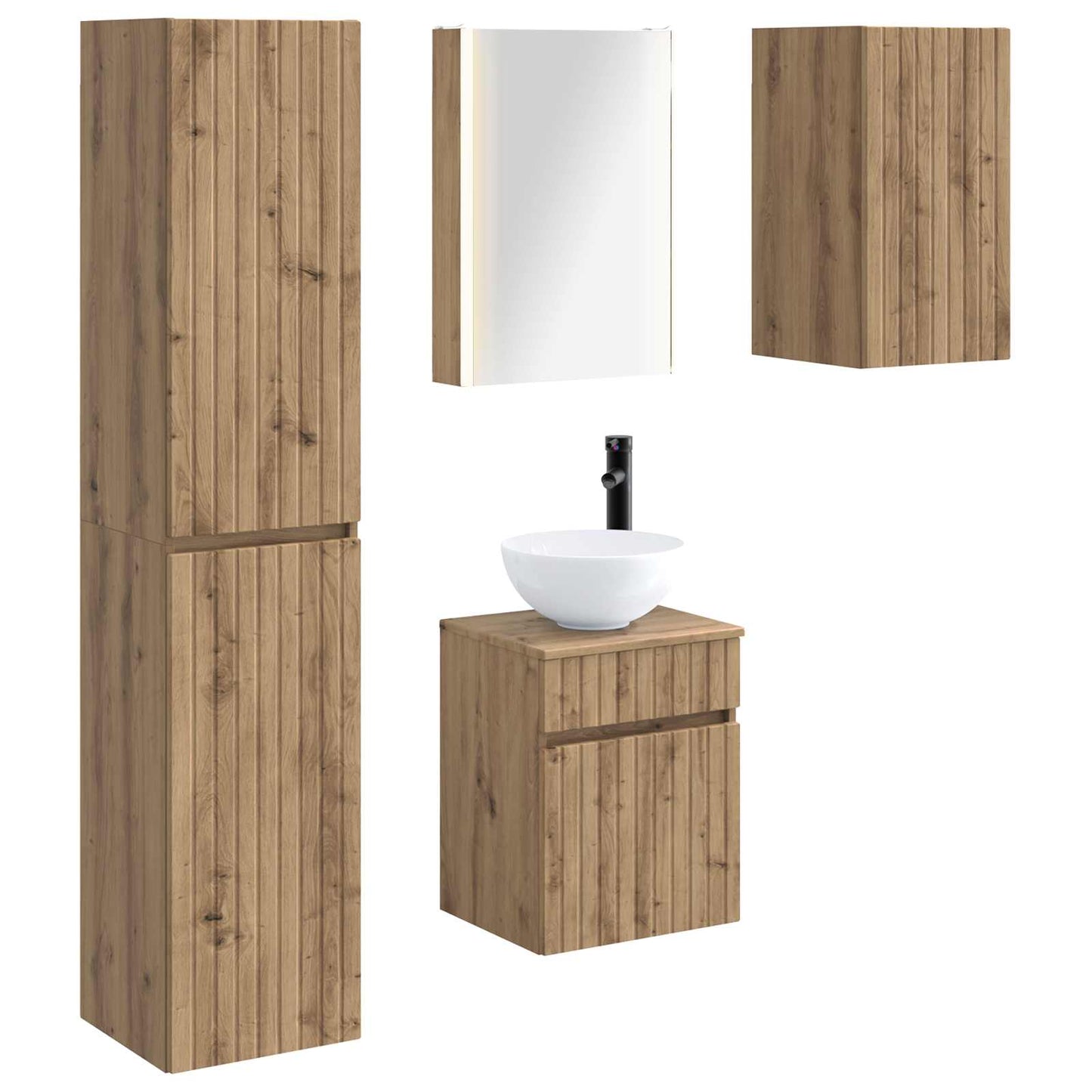 Bathroom Cabinet Set 5 pcs Artisan Oak 43 x 11.5 x 60.5 cm
