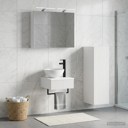 Bathroom Cabinet Set 4 pcs White Engineered Wood