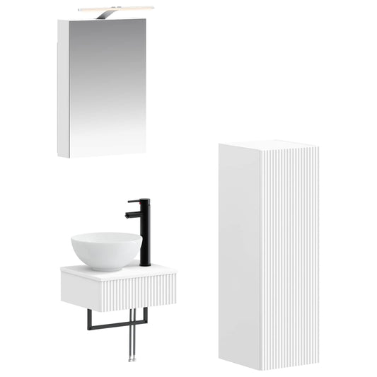 Bathroom Cabinet Set 4 pcs White 40 x 10.5 x 60.5 cm